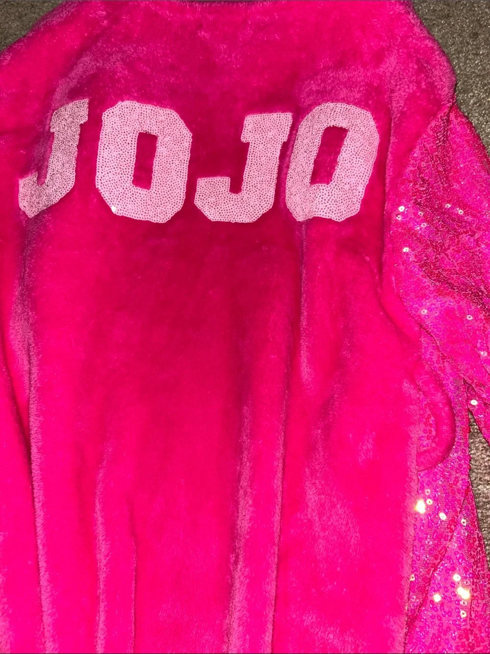 JoJo Siwa Bright Hot Pink Sequin Sleeve Plush Pajama Robe